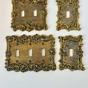 Vintage 1967 American Tack & Hardware Ornate Brass Switch Plates (Set of 4)